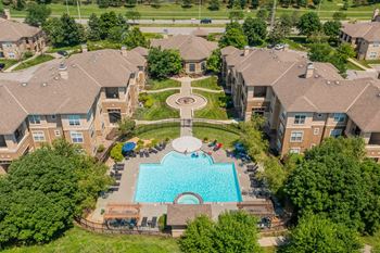 Drone view of pool